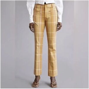 Anthropologie Mustard Yellow plaid dress pants cropped Women’s Sz 10 Teacher EUC